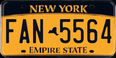 NY license plate FAN5564