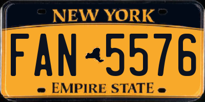 NY license plate FAN5576