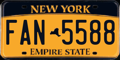 NY license plate FAN5588