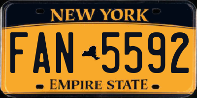 NY license plate FAN5592