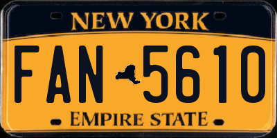 NY license plate FAN5610