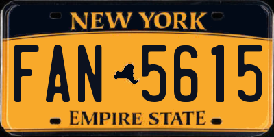 NY license plate FAN5615