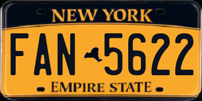 NY license plate FAN5622