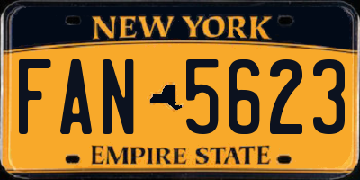 NY license plate FAN5623