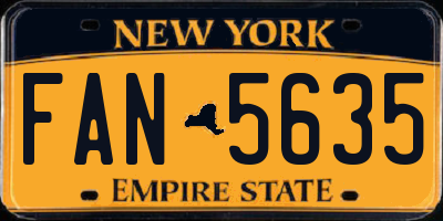 NY license plate FAN5635