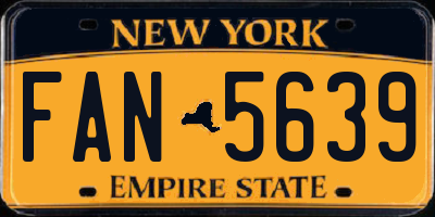 NY license plate FAN5639
