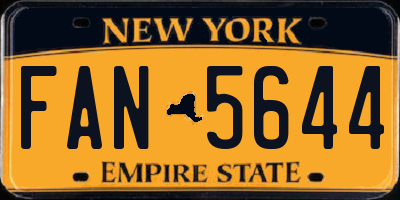 NY license plate FAN5644