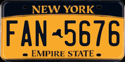 NY license plate FAN5676