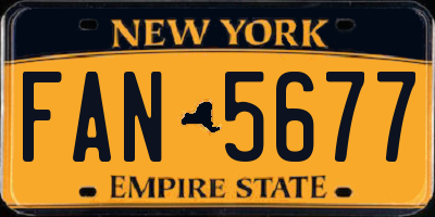 NY license plate FAN5677
