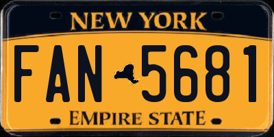 NY license plate FAN5681