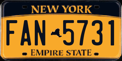 NY license plate FAN5731