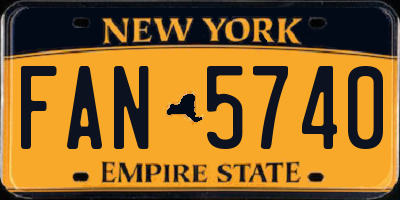 NY license plate FAN5740