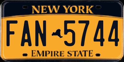 NY license plate FAN5744