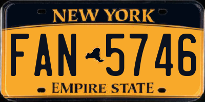 NY license plate FAN5746
