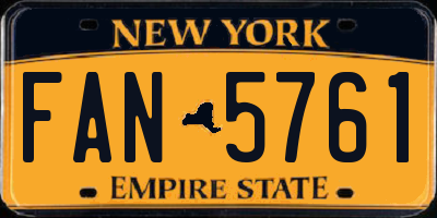 NY license plate FAN5761