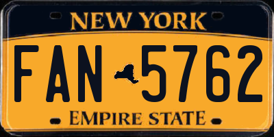 NY license plate FAN5762