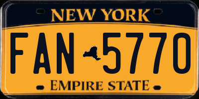 NY license plate FAN5770