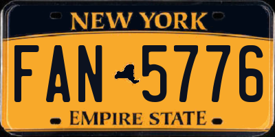 NY license plate FAN5776