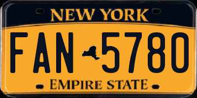 NY license plate FAN5780