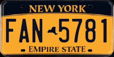 NY license plate FAN5781