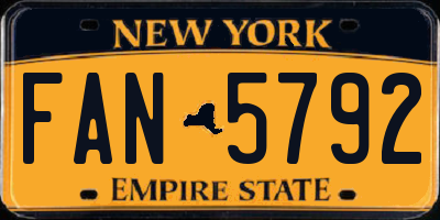 NY license plate FAN5792