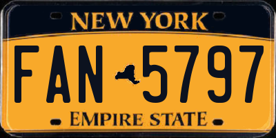 NY license plate FAN5797