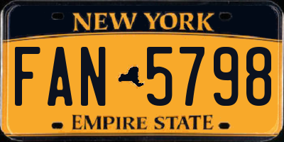 NY license plate FAN5798