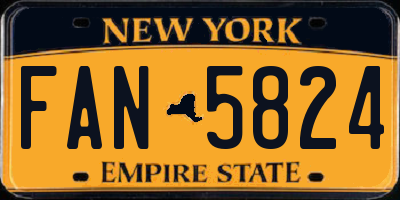 NY license plate FAN5824