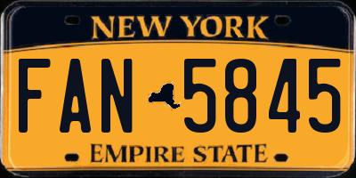 NY license plate FAN5845