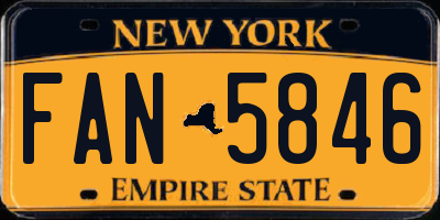 NY license plate FAN5846