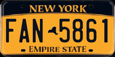 NY license plate FAN5861