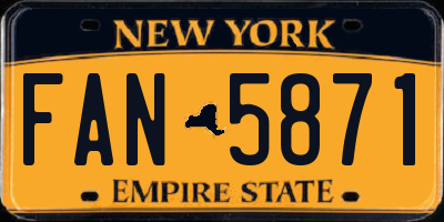 NY license plate FAN5871