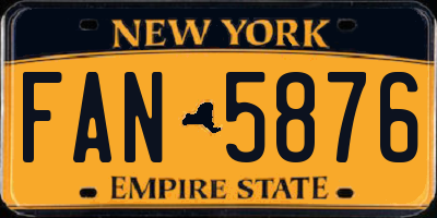 NY license plate FAN5876