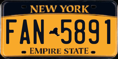 NY license plate FAN5891