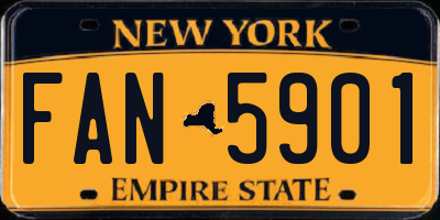 NY license plate FAN5901
