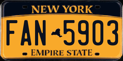 NY license plate FAN5903