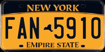 NY license plate FAN5910