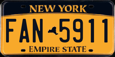 NY license plate FAN5911