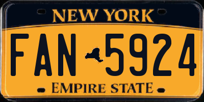 NY license plate FAN5924