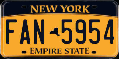 NY license plate FAN5954
