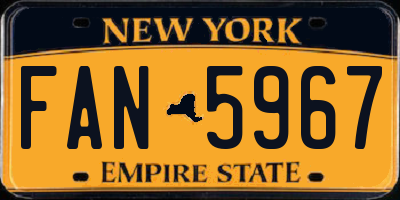 NY license plate FAN5967