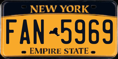NY license plate FAN5969