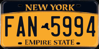 NY license plate FAN5994