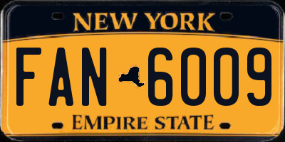 NY license plate FAN6009