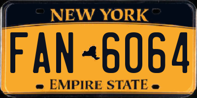 NY license plate FAN6064