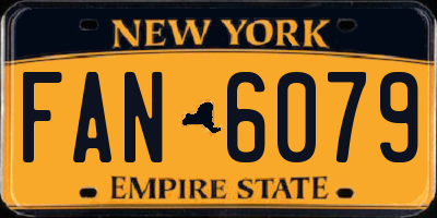 NY license plate FAN6079