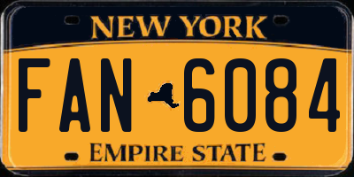 NY license plate FAN6084
