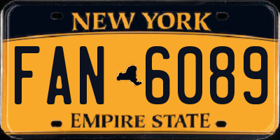 NY license plate FAN6089