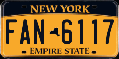 NY license plate FAN6117