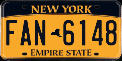 NY license plate FAN6148